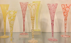 Etched Glass Champagne Flutes